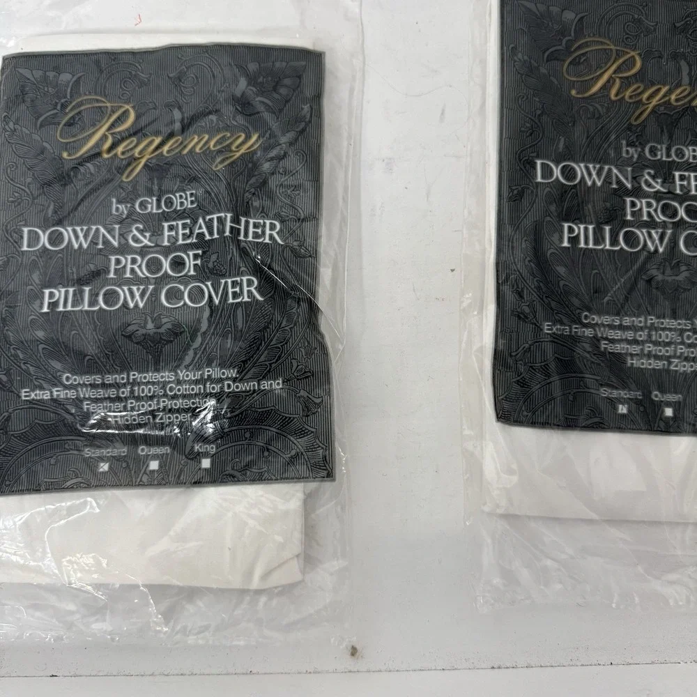 Regency By Globe Down And Feather‎ Proof - 2 Standard Pillow Cases White Cotton